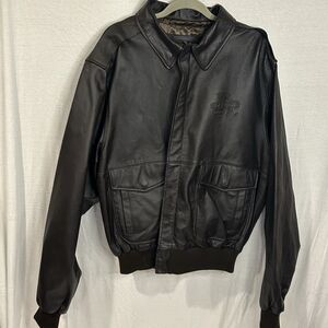 DeKalb Wings Large Leather Coat Jacket Brown Strong Roots Farm Country Men’s 2XL